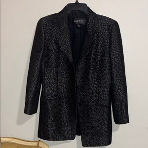 Ellen Tracy Black Textured Trench Coat